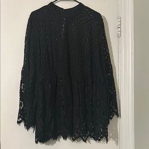 Elegant Black Lace Women's Top